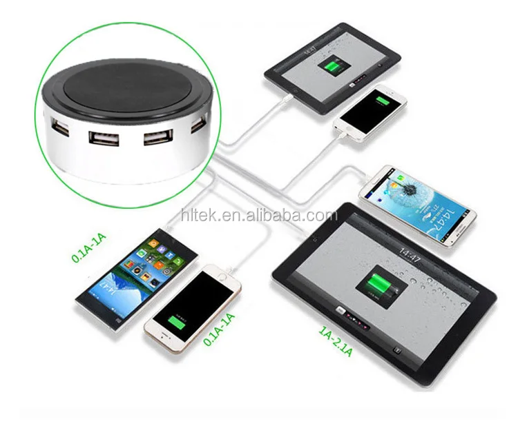 30W Multi 6 Port USB Charger 6A Rapid Charging Station Desktop Travel Hub