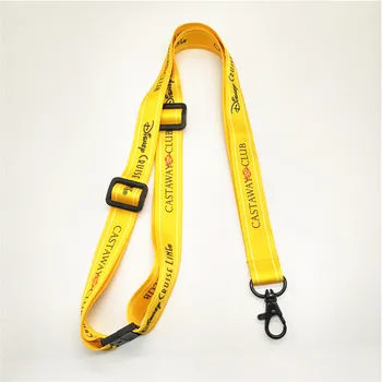 Customizable Polyester Material Brand Adjustable Yellow Lanyard - Buy ...