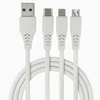2.4A 1M Multi Charging Cable 3in1 Micro Type C 8 Pin TPE Multiple USB Phone Charger Cord