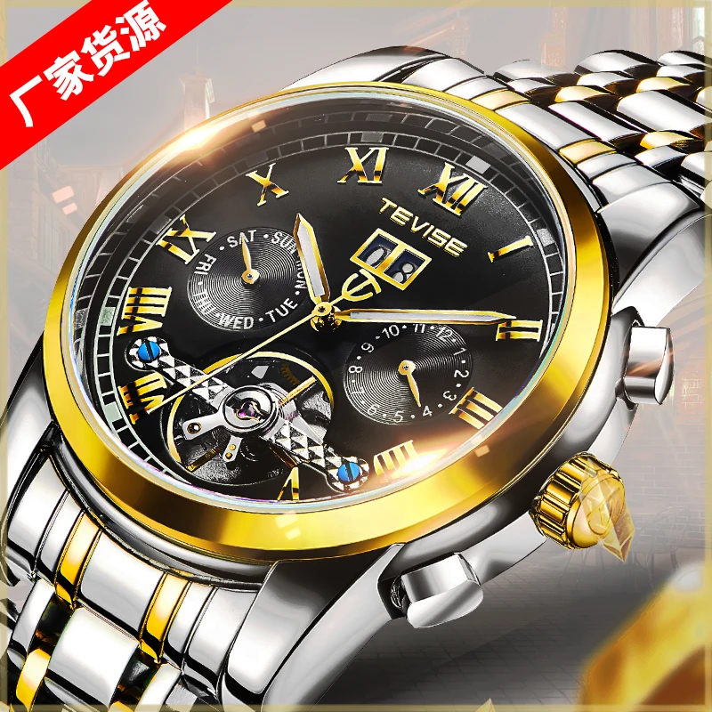 

Chronograph luxury tourbillion watches men mechanical chronograph charm watch for men, Optional