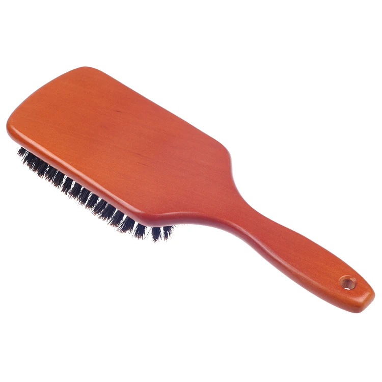 EUREKA W19789-BR Wooden Massage Paddle Boar Bristle Hair Brush