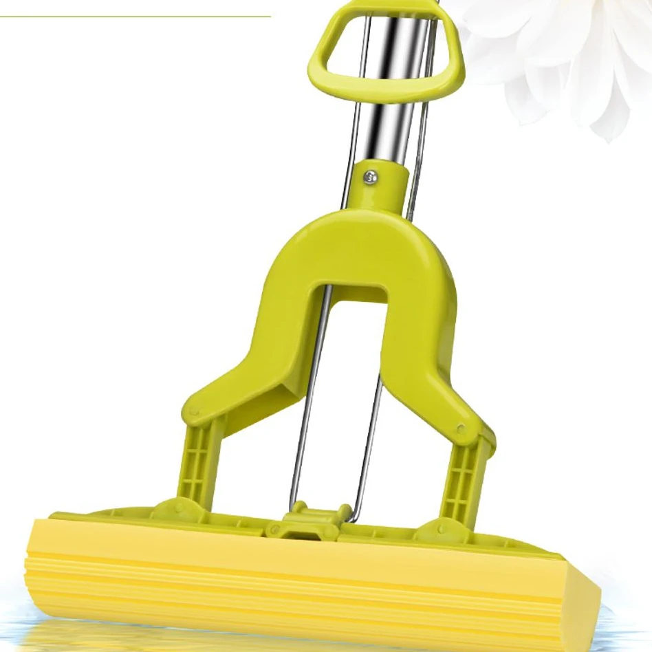 

Hand push one bucket microfiber floor cleaning twist mop, Green