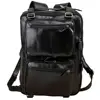 Custom Genuine Leather Cowhide Laptop Brief Case Convertible Backpack Briefcase Bag