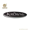 nameplate with chrome fonts black leather background in 2mm zinc alloy material sticker
