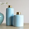 Fontainebleau unique storage jar european style golden lid cylindrical furnishing articles