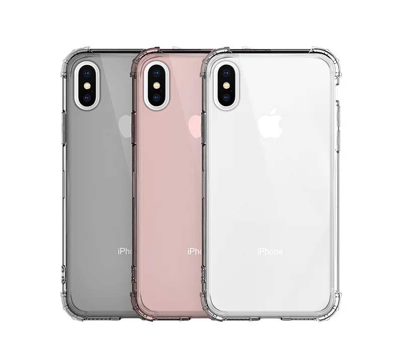 

Anti-Break Transparent Color TPU Case for iPhone X Case, Transparent clear pink grey