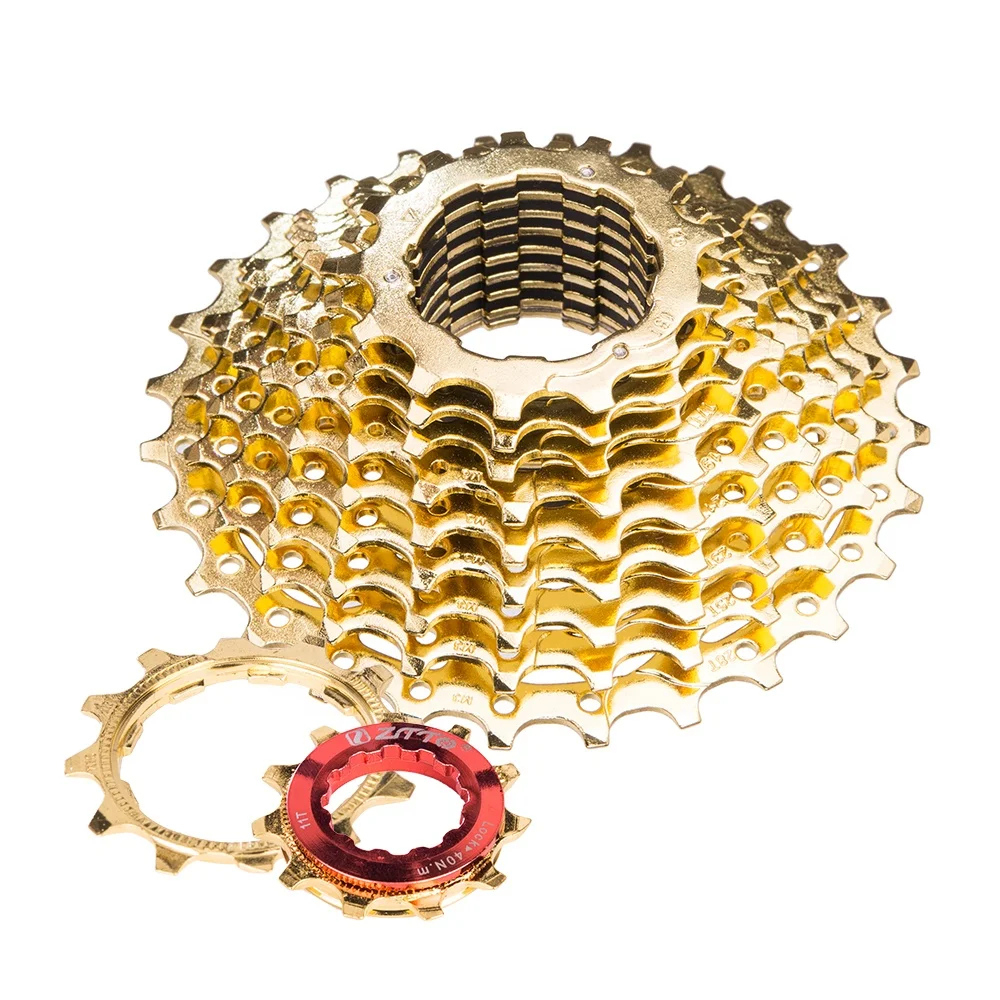 

ZTTO Road Bicycle Parts 11Speed 11-28T Sprockets Gold Golden Bike Cassette Freewheel Compatible With Standard HG Drive