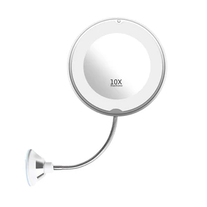 M10 Flexible Gooseneck 7" Magnifying Lighted Bathroom Cosmetic Make up Mirror with LED light