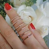 white rainbow cubic zirconia hexagon stacking engagement band ring
