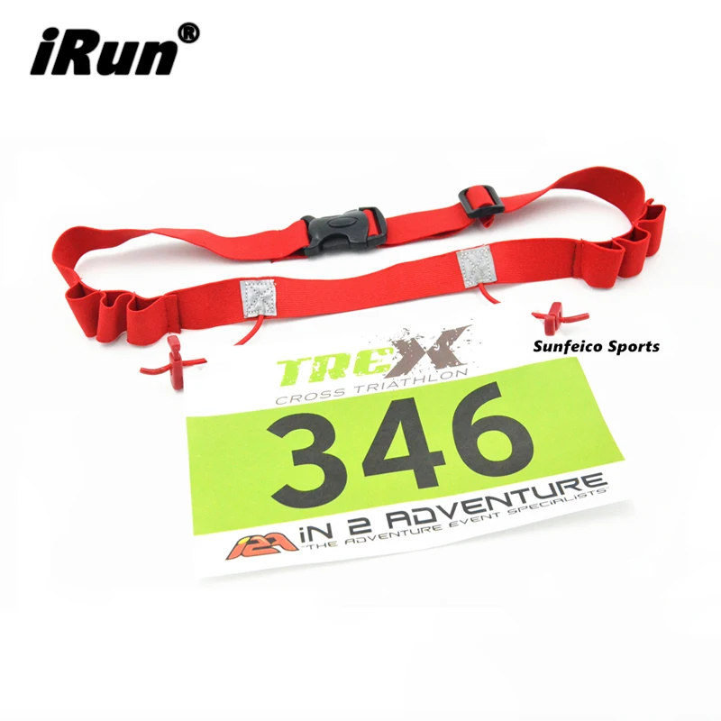 

Triathlon Race Number Belt with 6 Energy Gel Loops for Runner - Adjustable Size Fits All - Bibs Number Holder Belt Manufacturer