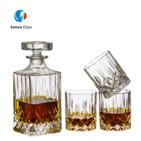 

hot sale classic design custom whiskey bottle old fashioned whiskey glass gift set