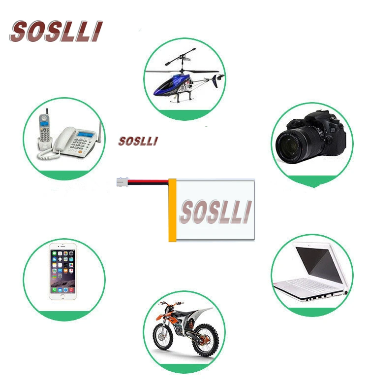 SOSLLI 3.7V 500mAh lipo battery for wearable devices