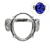 Beadsnice ID30636 couples 925 silver setting adjustable US size 7 to 9 16.8x14.5x2.5mm sold by PC pad ring base