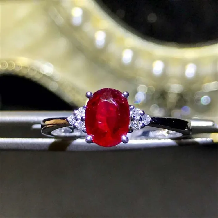

Europe royal fine jewelry supplier 18k gold South Africa real diamond 0.9ct pigeon blood red natural ruby ring for women