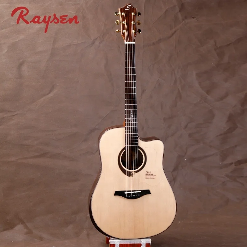

Raysen SD66C all solid wood handcrafted acoustic guitars, Natural