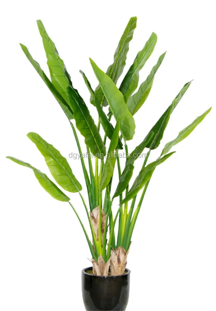 Almost Natural Green Triple Stalk Artificial Banana Tree With Planter