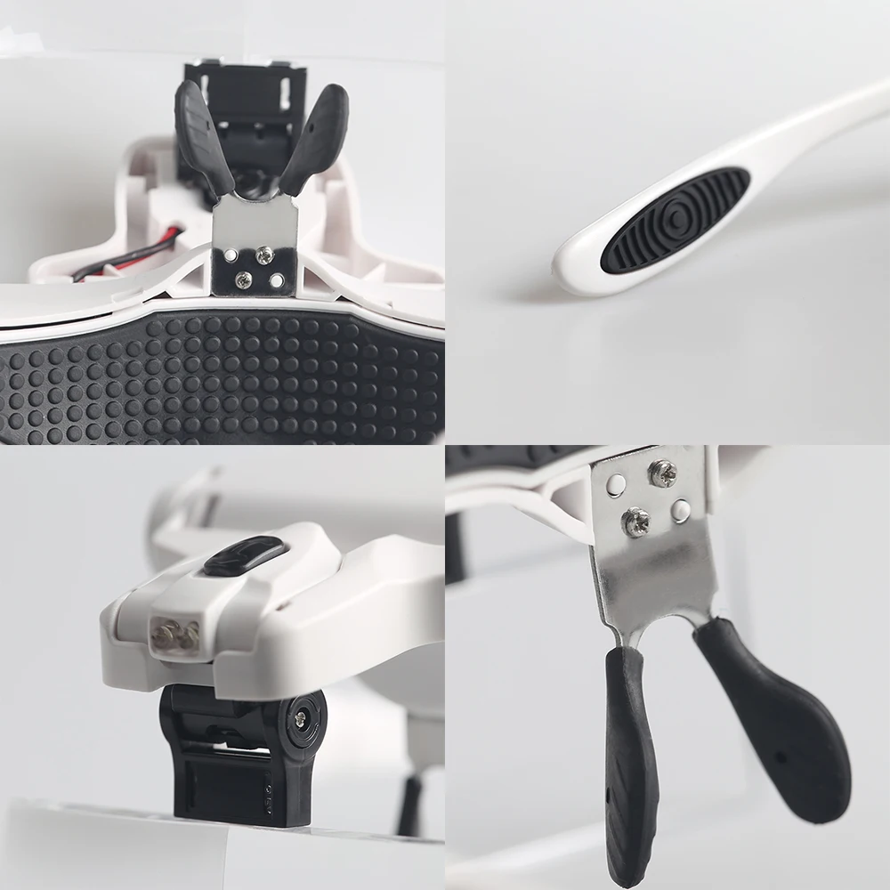 Bijia Bj9892b1 White Plastic Low Vision Hand Free Headwear Magnifier