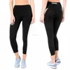 100% Cotton Gym Sport Tights Women Color Block Printed Capri Work Out Yoga Leggings Wholesale Dri Fit Running Tights With Pocket