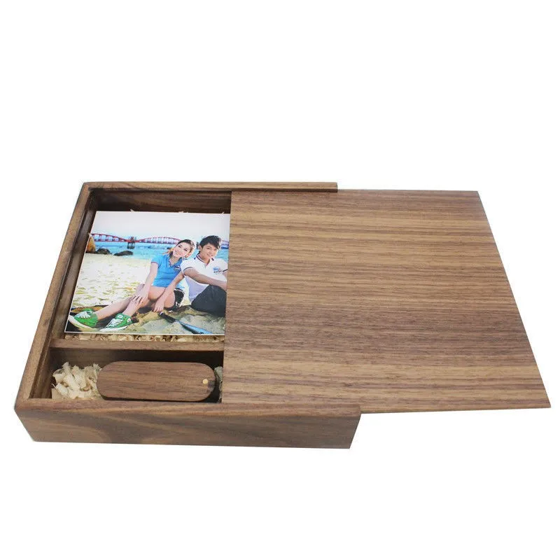 Custom Photo Album Wood Box Usb 3.0 Memory Pen Drive For Photography