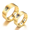 Hainon Couple ring 8mm stainless steel jewelry rings for men Simple style gold ring wholesale