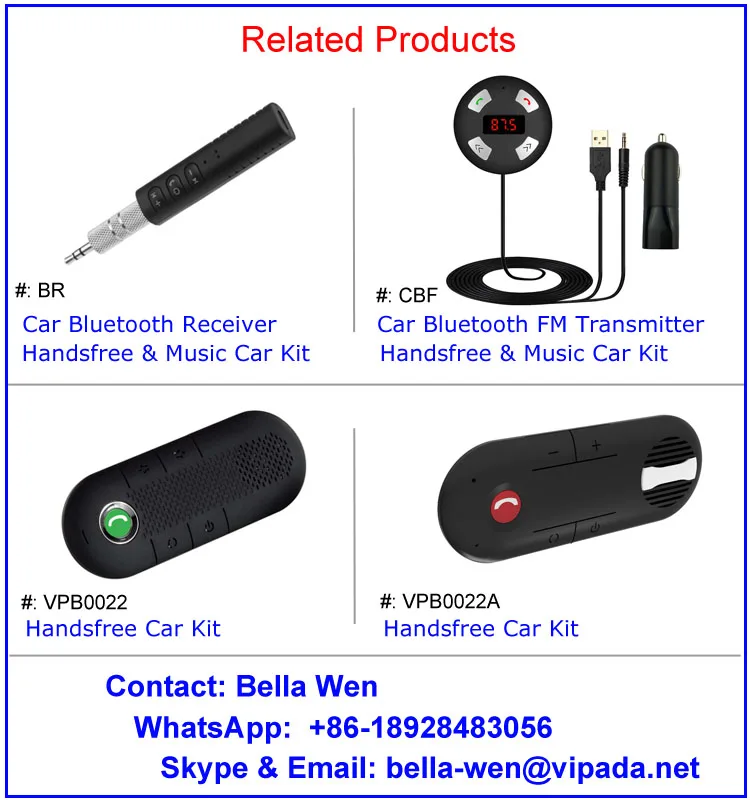 CE ROHS FCC BQB Certification and MP3/MP4 Players Radio Tuner Combination DSP Technology Bluetooth Handsfree Car Kit rds FM Transmitter