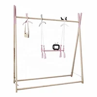 

DIY wooden coat cloth hanger rack stand for children's bedroom