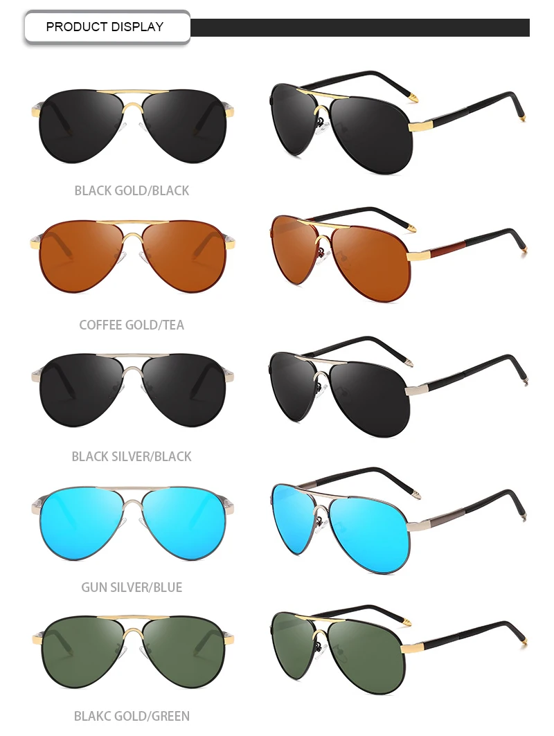 Fashion Polarized TAC Round Sport Driving Fishing Pilot Men Sunglasses