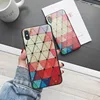 Perfect Fit for iPhone X XS XR XS Max Rhombus Pattern Epoxy Back Phone Case, Sample Available