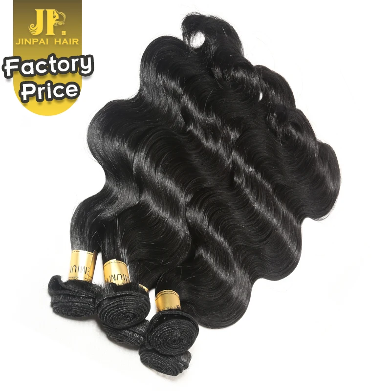 

JP Grade 9A Peruvian Cuticle Aligned Body Wave Human Hair Bundles 4 Bundles With Closure