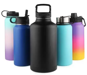 Beer Growler 64 Oz - Thermos Water Bottle - Insulated Stainless Steel ...