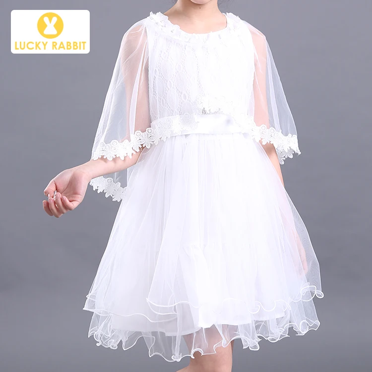 

Kids Party Girls Flower Girl Dress Children Girl Princess White Fluffy Children Kids Birthday Party Angel Kids Dress, Picture