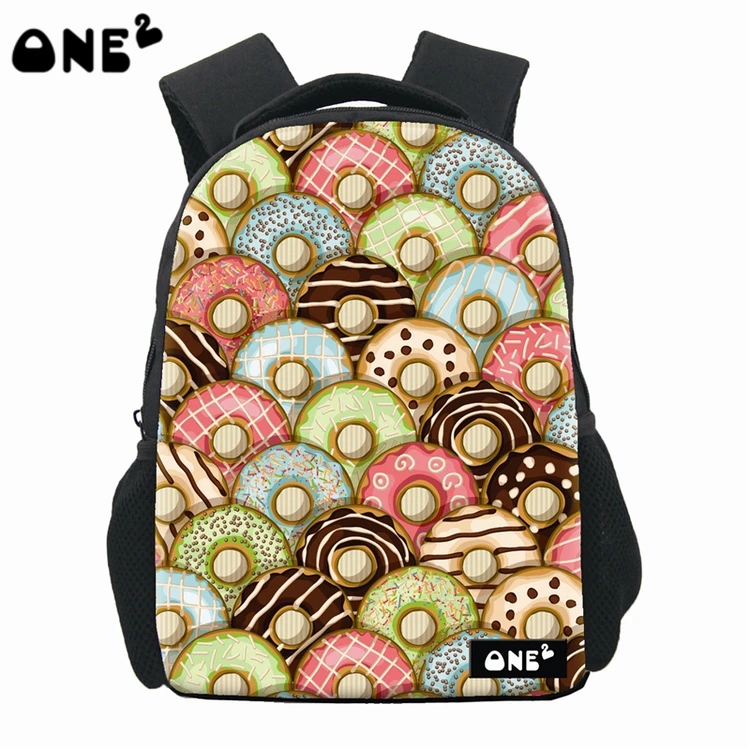 

ONE2 Design trendy school students doughnut colorful bag backpack for school children kids, Customized