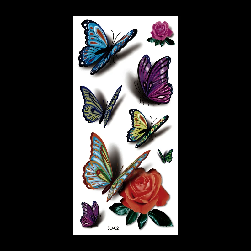 

3D Tattoos Best Shoulder Temporary Butterfly Tattoos, Metallic / colorful / customized