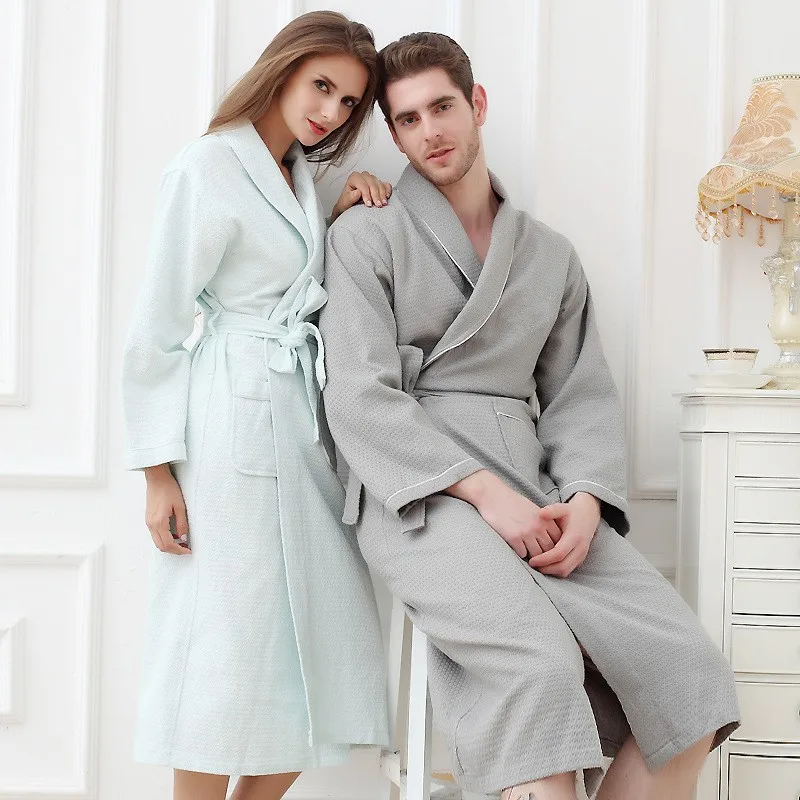Wholesale Premium Quality Hotel Bathrobe 100 Cotton Waffle Men And