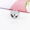 Authentic 925 Sterling Silver United Regal Hearts Charm Pendant Dangle Bead Fit Bracelet Jewelry Charms