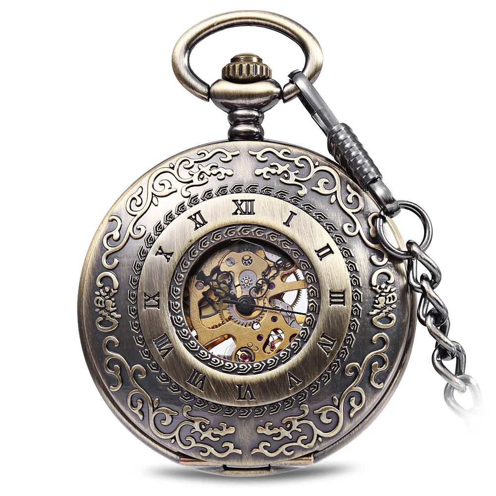 

Engraved Case hollow oem antique pocket watch mechanical