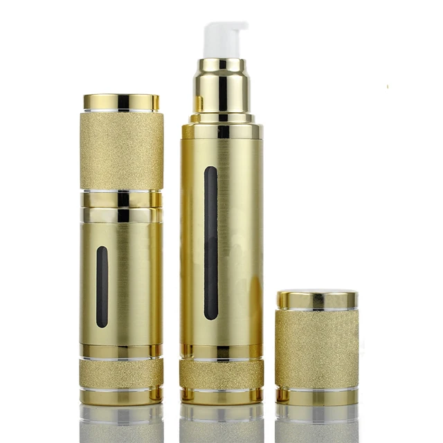 

Fuyun Low Moq Fancy Airless Cosmetic Bottles 30ml/50ml Pump Cream Airless Pump Plastic Bottle with Gold/silver Pump