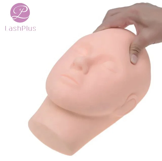 

LashPlus lash training mannequin head practice foam head silicone flat eyelashes training make up half mannequin head