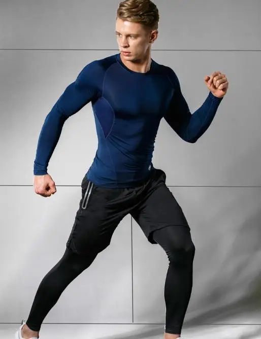 2018 批发春季秋季快干三件套男士健身服套装男士健身服