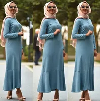 

Long Sleeve Muslim Clothes Elegant Turkish Muslim Dress Kaftan Dubai Women Abaya Blouse