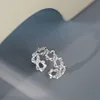 Retro Vintage Weaving Hexagram Star 925 Sterling Silver Adjustable Ring