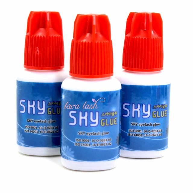 

OEM Wholesale Red Cap 5ml Private Label Sky S+ Eyelash Extension Glue LAVA