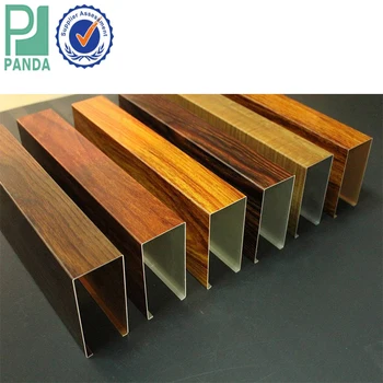 High Quality Wood Finish Fashion Extruded Aluminum Beam Baffle