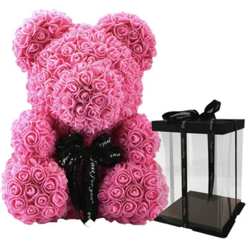 hot pink rose bear