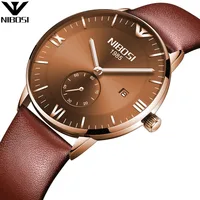 

Relogio NIBOSI 2308 Watch Fashion Luxury Casual Watch Analog Genuine Leather Quartz Wristwatch