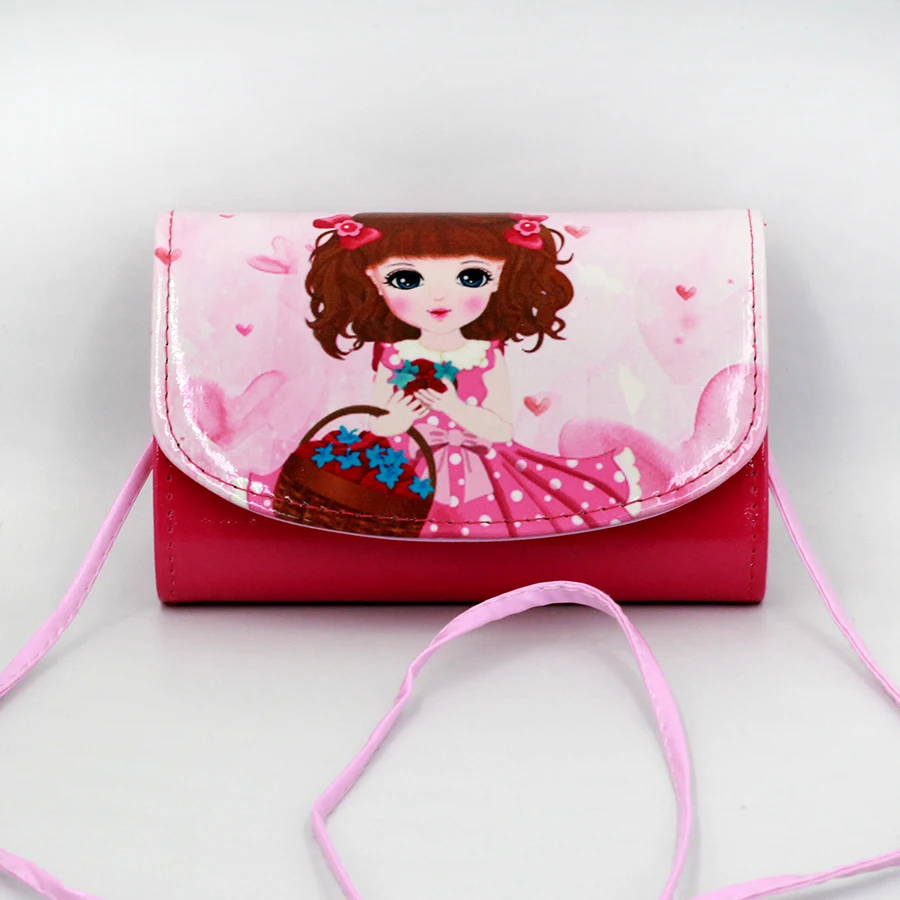 
Cute Little Girls Shoulder Bag PU Leather Kids Mini Cartoon Messenger Bag Custom Print 