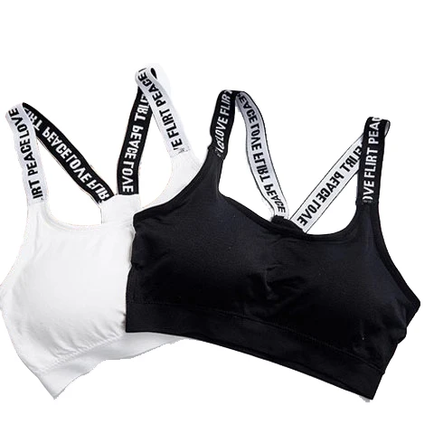 

Cheap Quick Dry Sexy Women seamless Fitness Strappy Custom Made Running Yoga Bulk Sports Bra, Black white