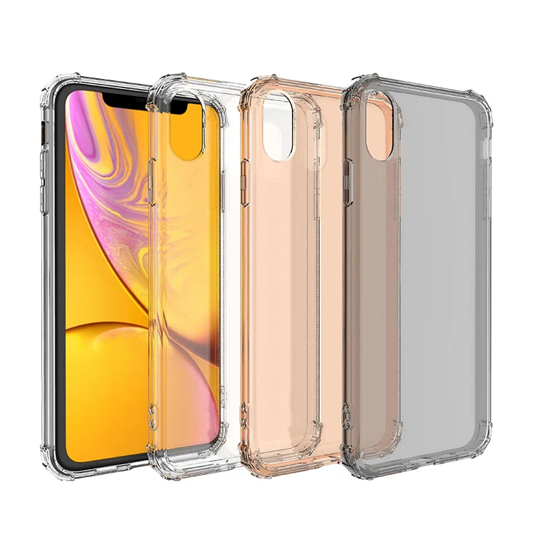 

2019 New Enhanced Shockproof Transparent Tpu Phone Case Cover For Iphone x xr xs max 6s 7 8 plus, 3 colors
