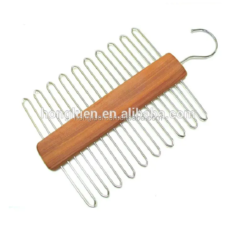 
Household Hot Sale Fashion Wooden Tie Hanger Rack Scarf Belt Organizer 