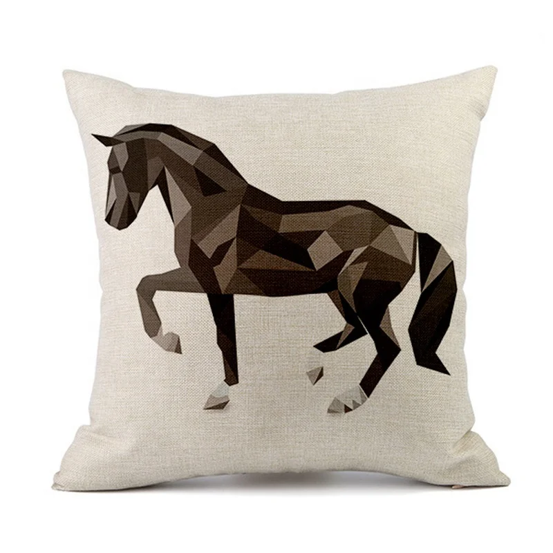 

Ink Painting Horse Black And White Linen Pillow, As picture